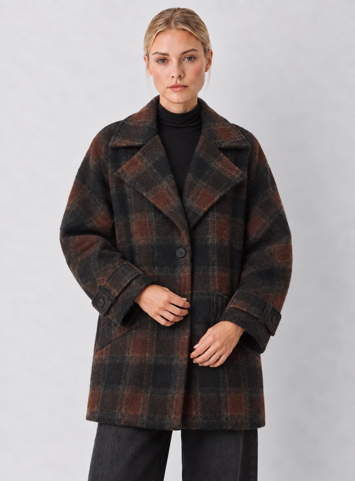 Habitual Oversized Plaid Coat