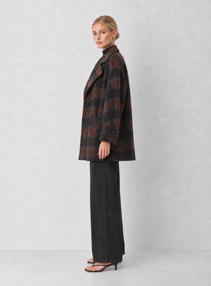 Habitual Oversized Plaid Coat