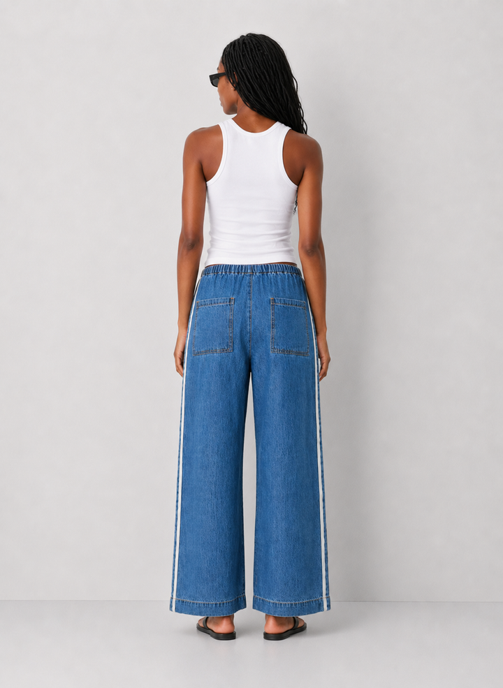 Z Supply Petite Sidelines Denim Track Pant