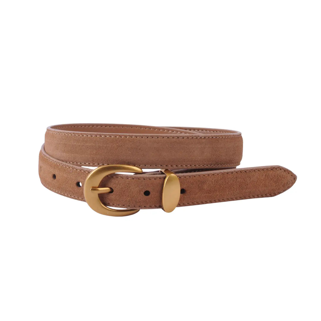 Gold Curve Suede Belt