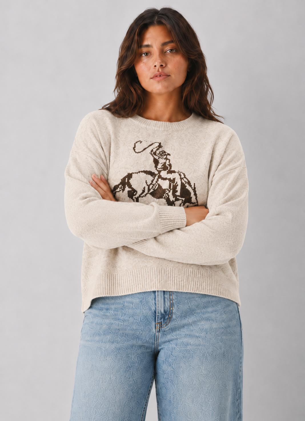 Cowboy Graphic Crew Sweater