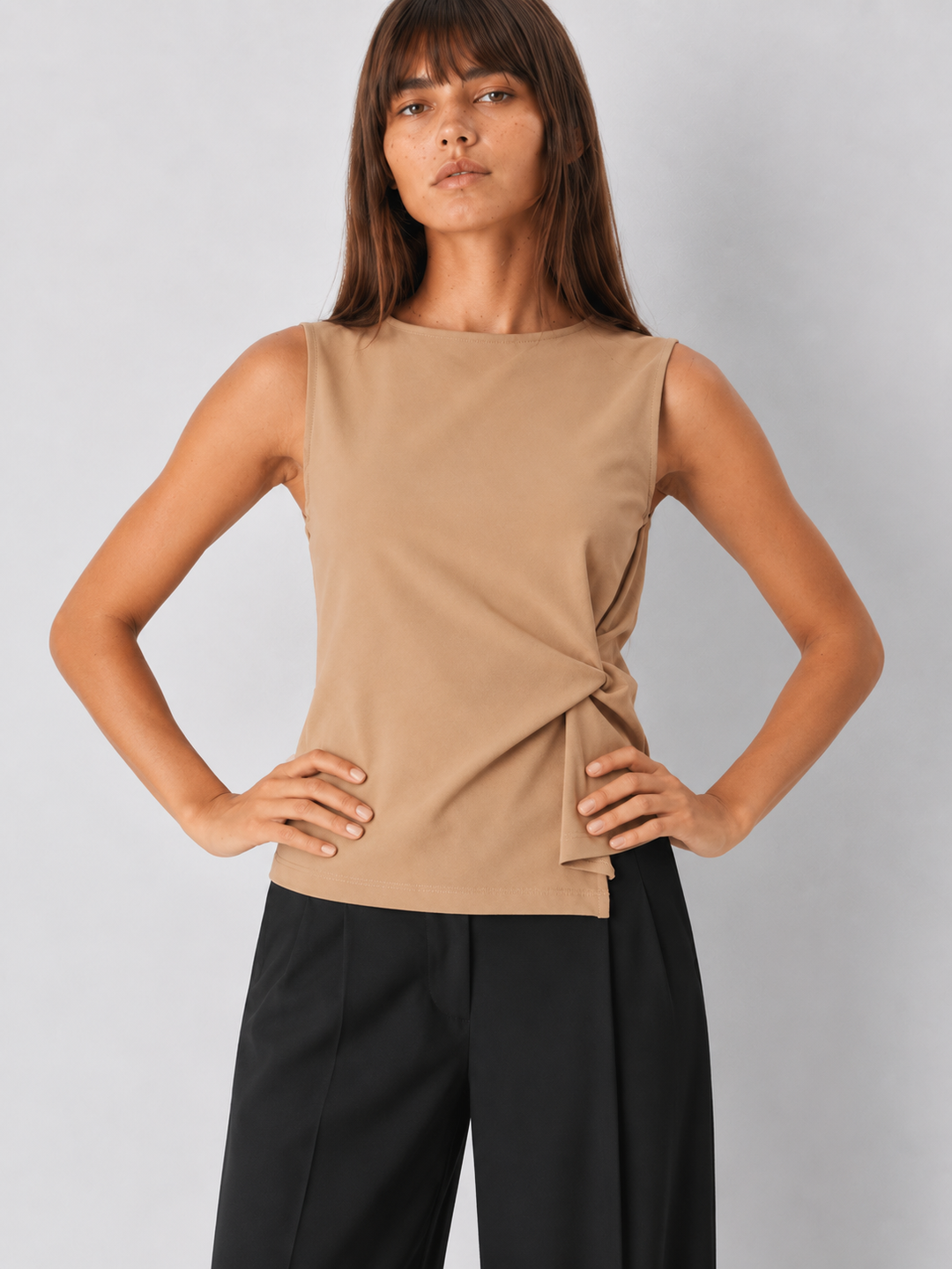 Twist Detail Ponte Sleeveless Top