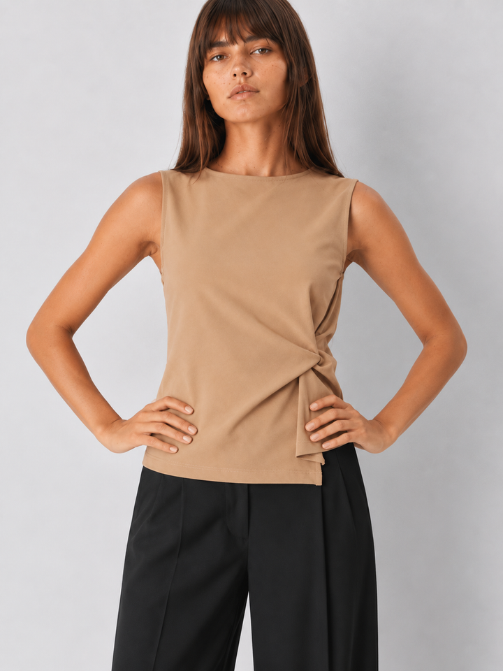 Twist Detail Ponte Sleeveless Top