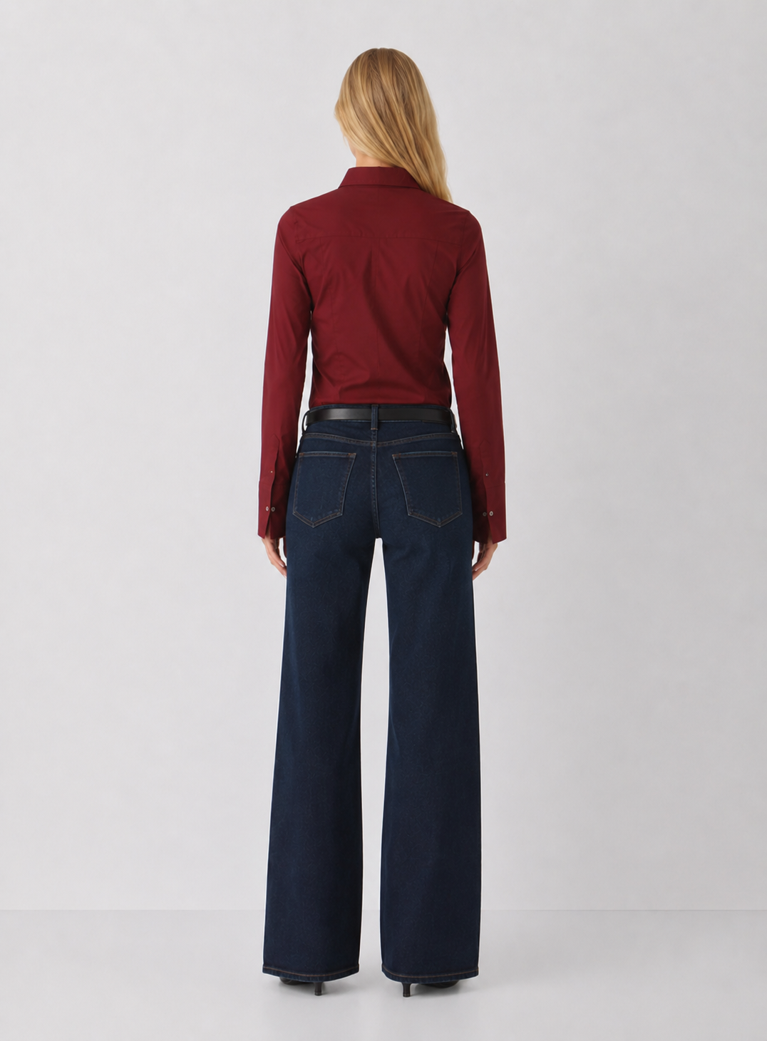 Fitted Poplin Long Sleeve Top - FINAL SALE