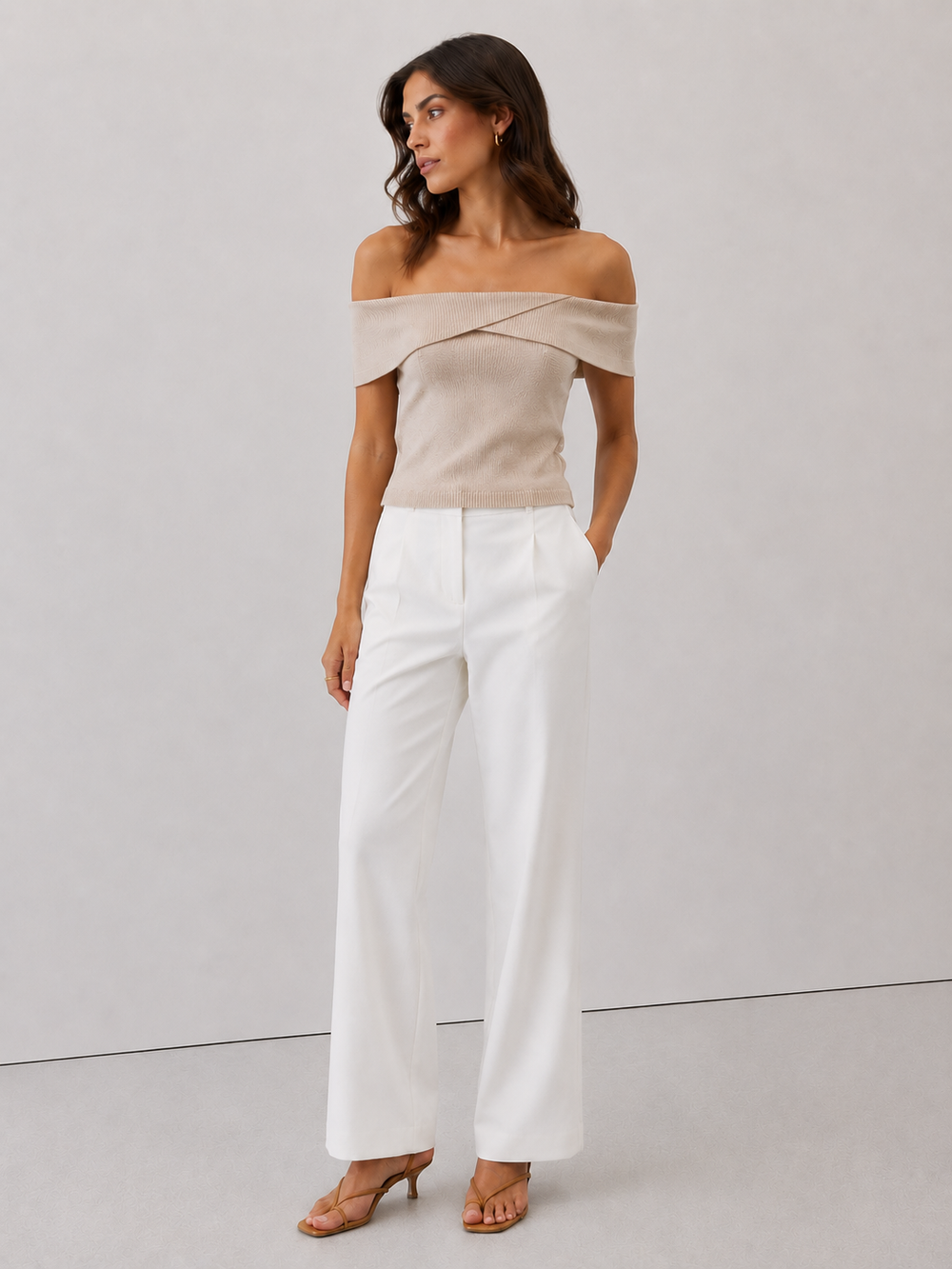 Off The Shoulder Sweater Knit Top