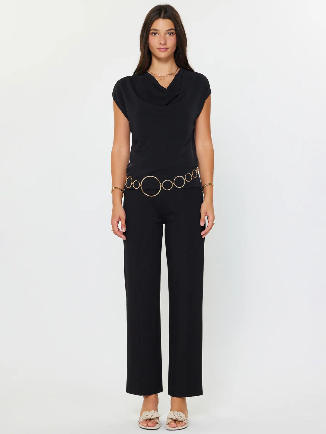 Cowl Neck Dolman Sleeve Top