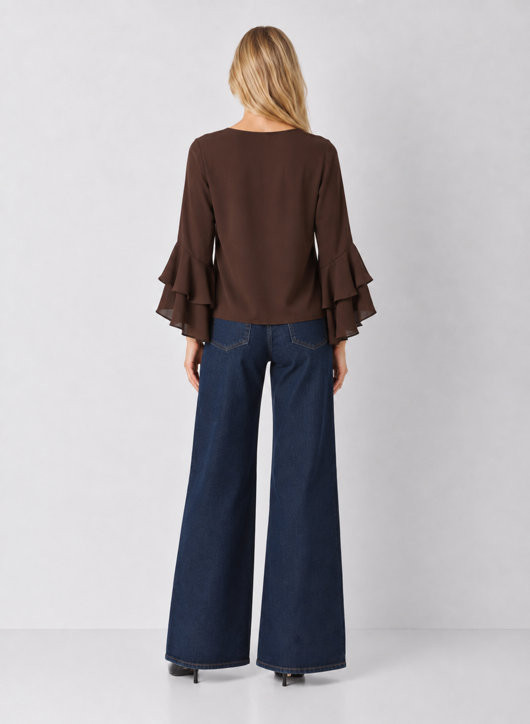 Ruffled Bell Sleeve Blouse