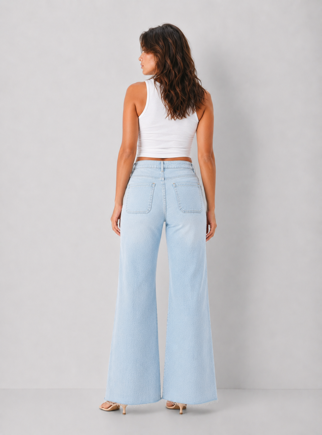 Dear John Denim Wide Leg Front Pocket Jeans - Micah - Misty Cloud