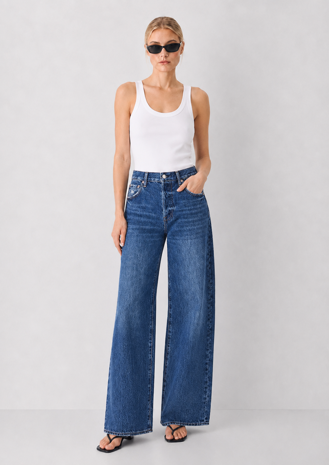 Pistola Tate High Rise Bowed Wide Leg - Fulton