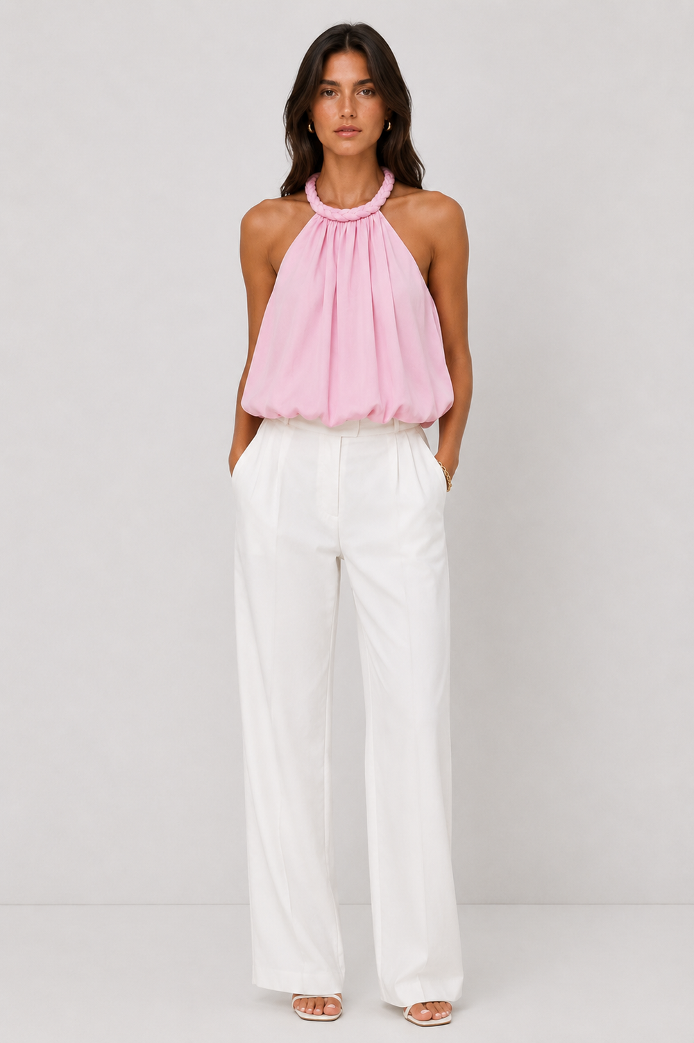 Blush Braided Halter Top