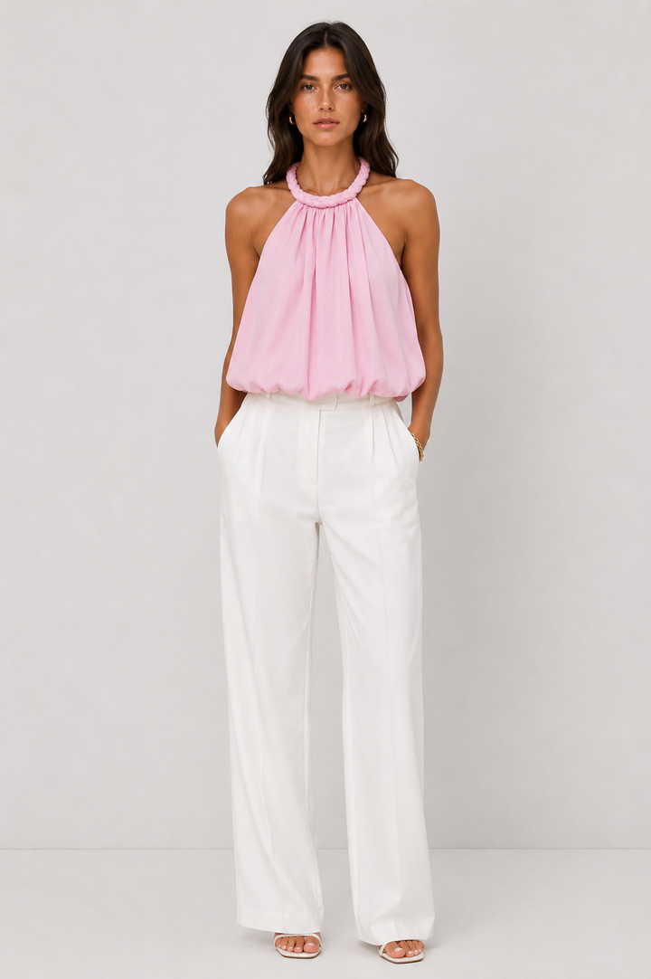 Blush Braided Halter Top