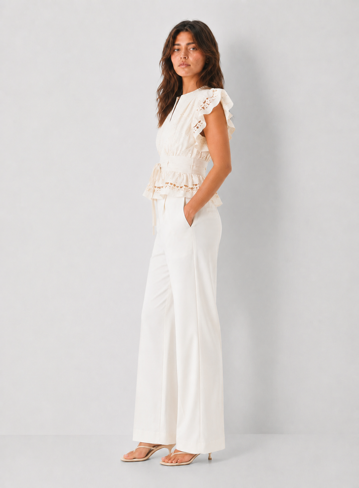 Eyelet Peplum Top