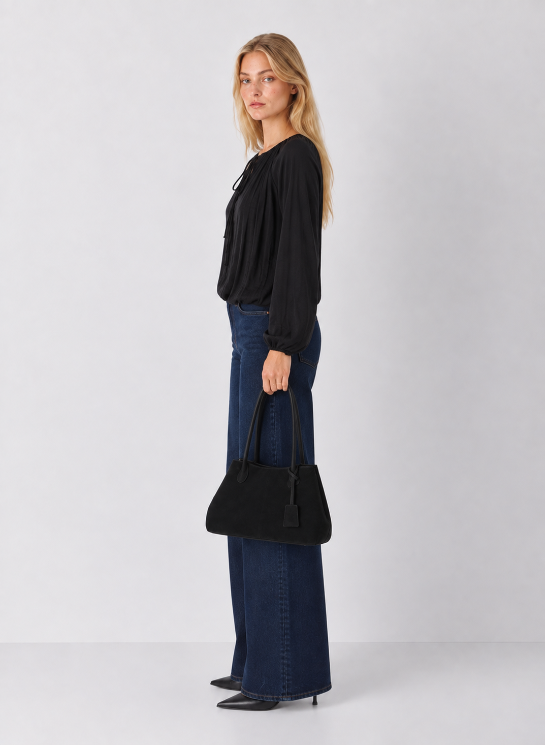 Draped Bubble Hem Blouse