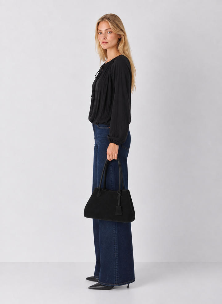 Draped Bubble Hem Blouse