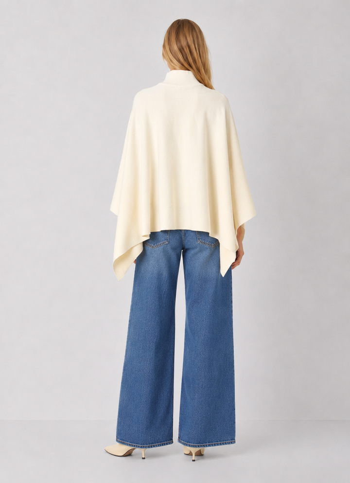 Mock Neck Poncho Sweater
