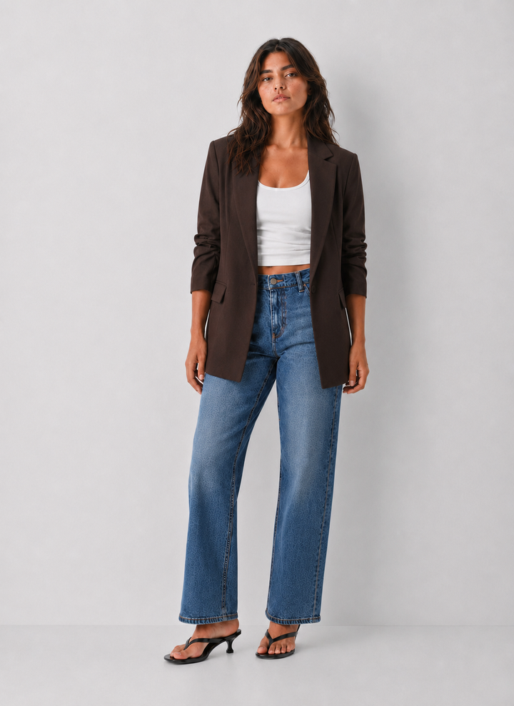 Amy Ruched Sleeve Blazer