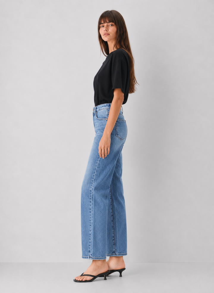 Just Black Denim 90's Stretch Straight Leg Jeans
