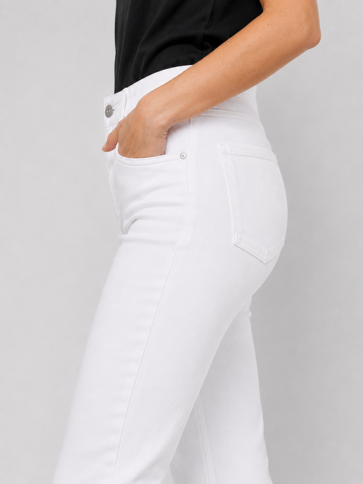 Just Black Denim Tonal Crop Flare Jeans - White