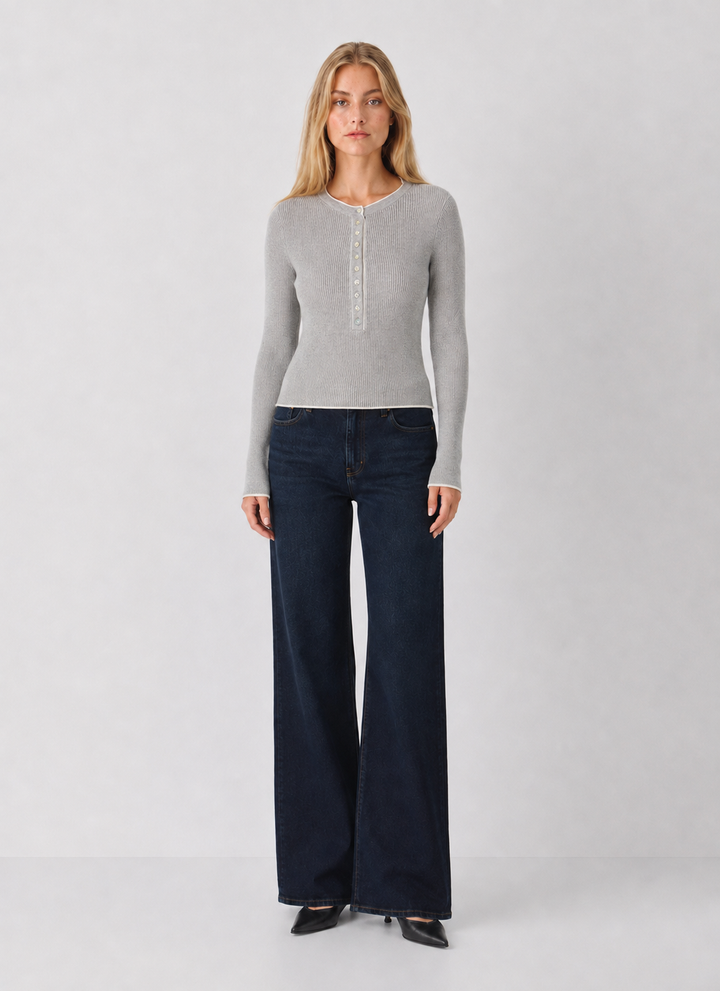 525 Emmeline Rib Layered Henley