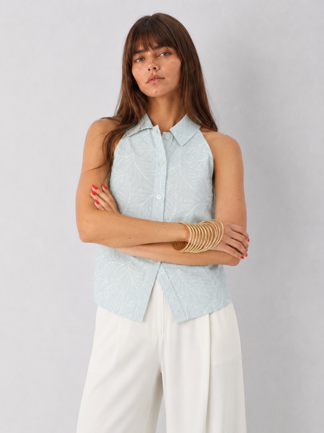Elan Collared Button Up Vest - FINAL SALE