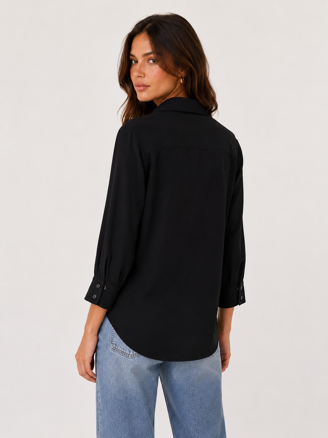 3/4 Sleeve Button Down Shirt