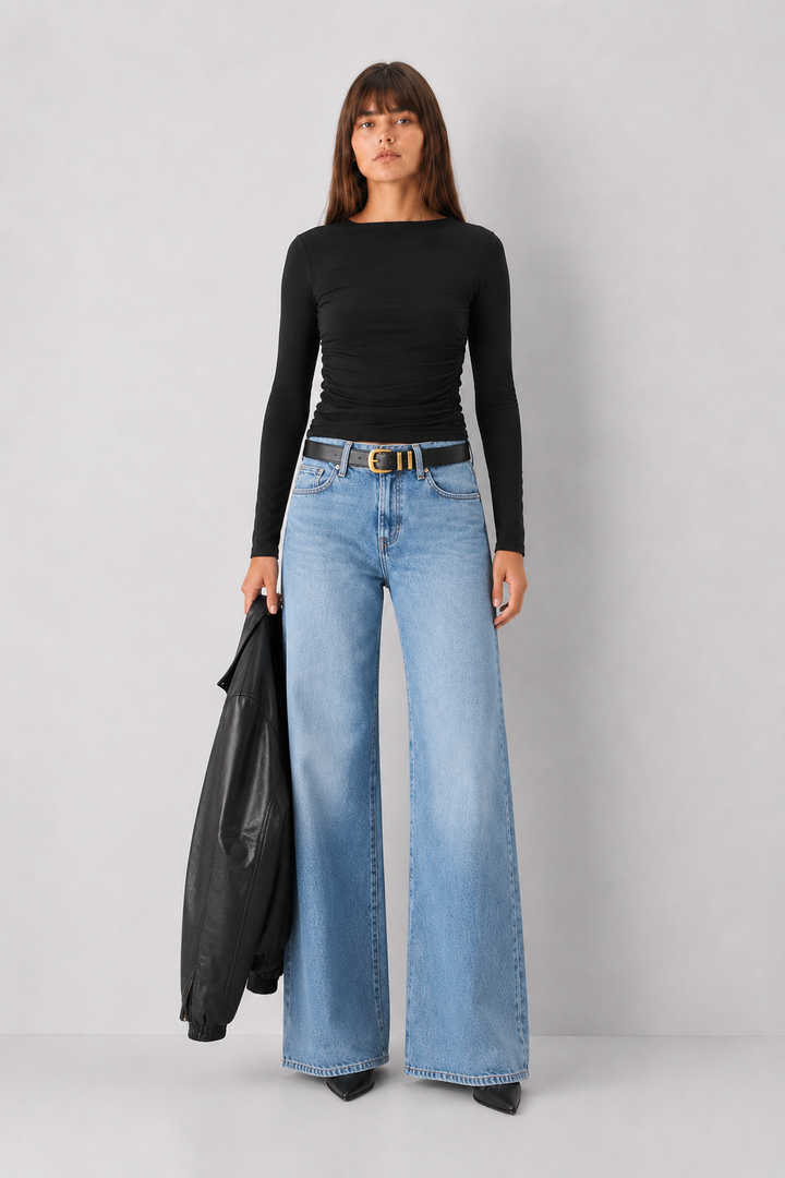 Essential Long Sleeve Ruched Top