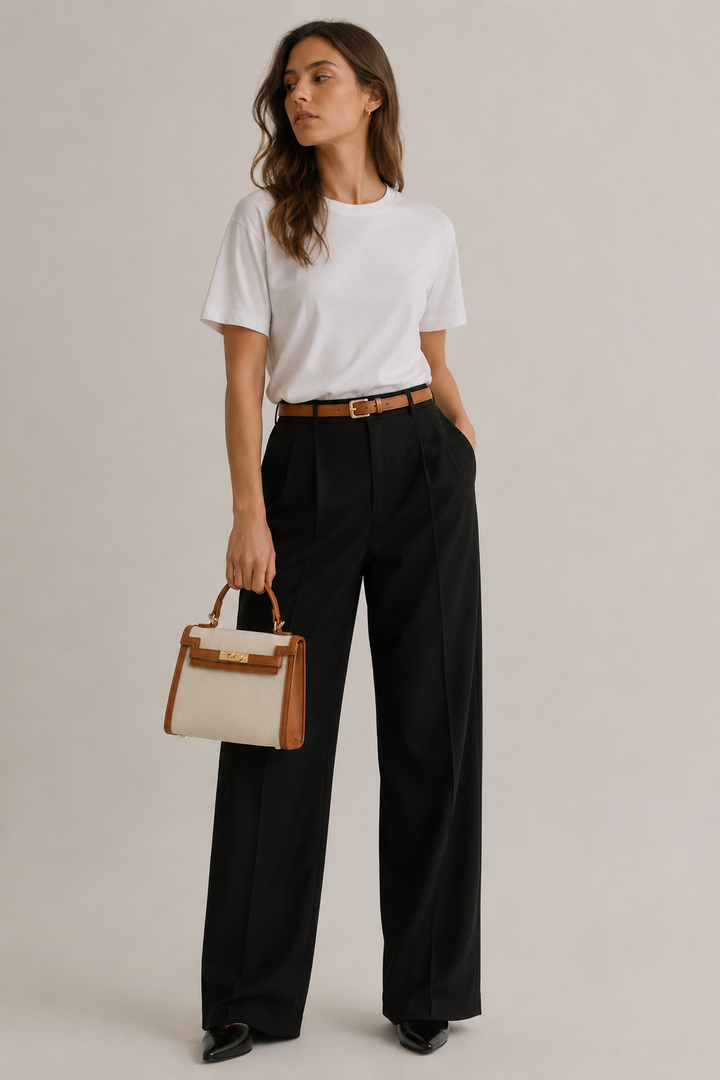 Structured Canvas Top Handle Crossbody Bag