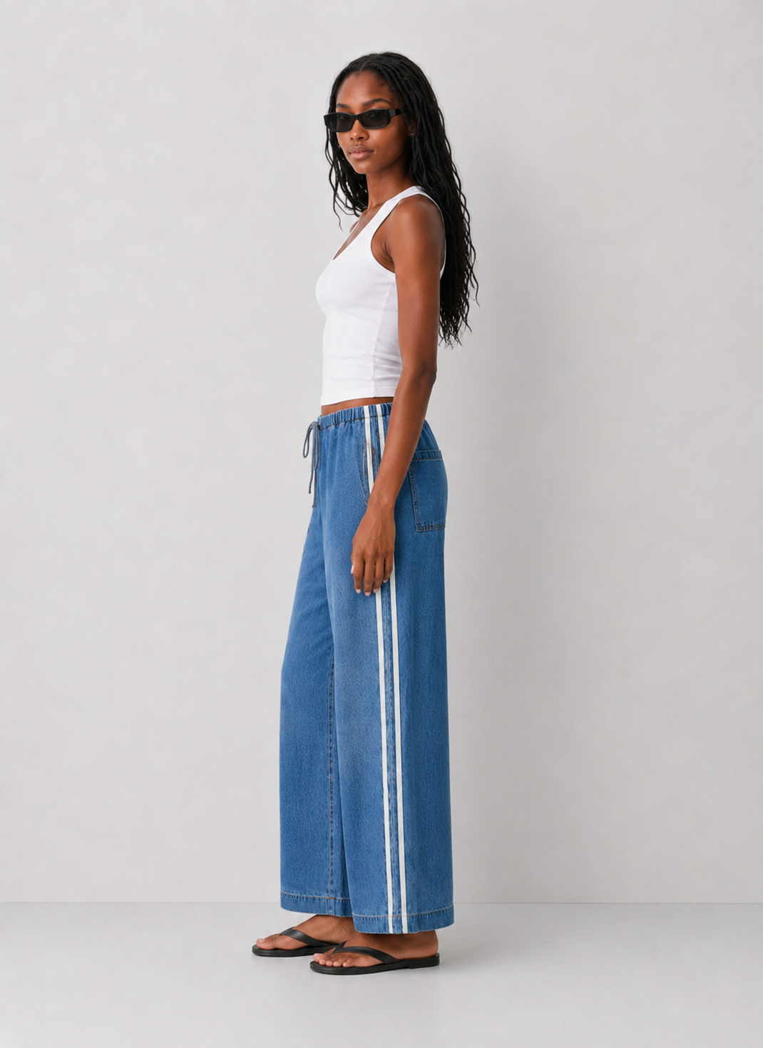 Z Supply Petite Sidelines Denim Track Pant