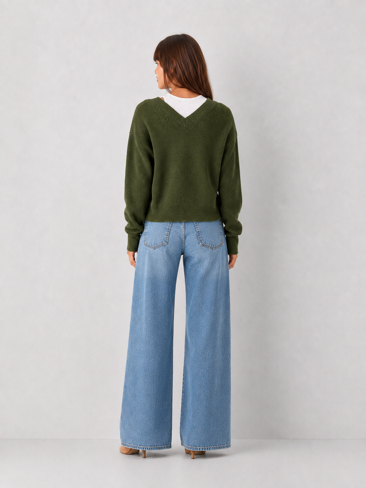 Elan Wren V-Neck Knit Sweater