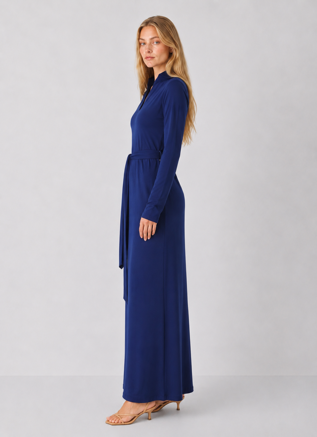 Nora Long Sleeve Maxi Dress With Belt - FINAL SALE