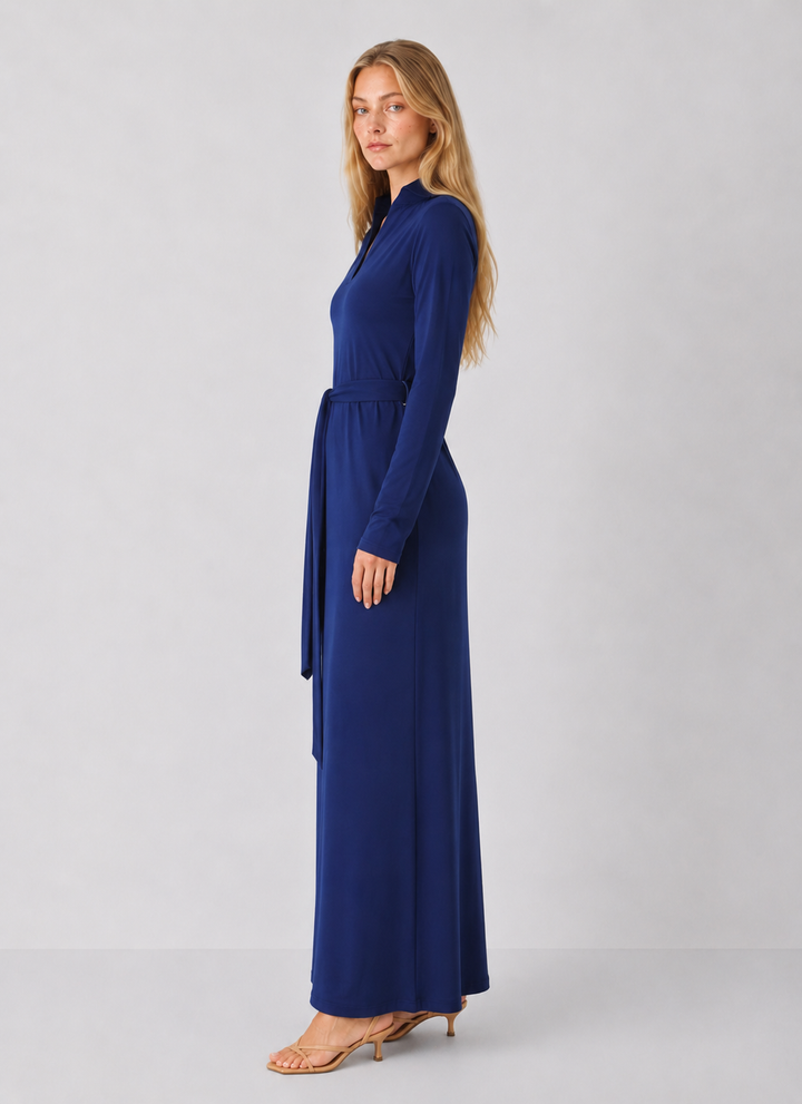 Nora Long Sleeve Maxi Dress With Belt - FINAL SALE