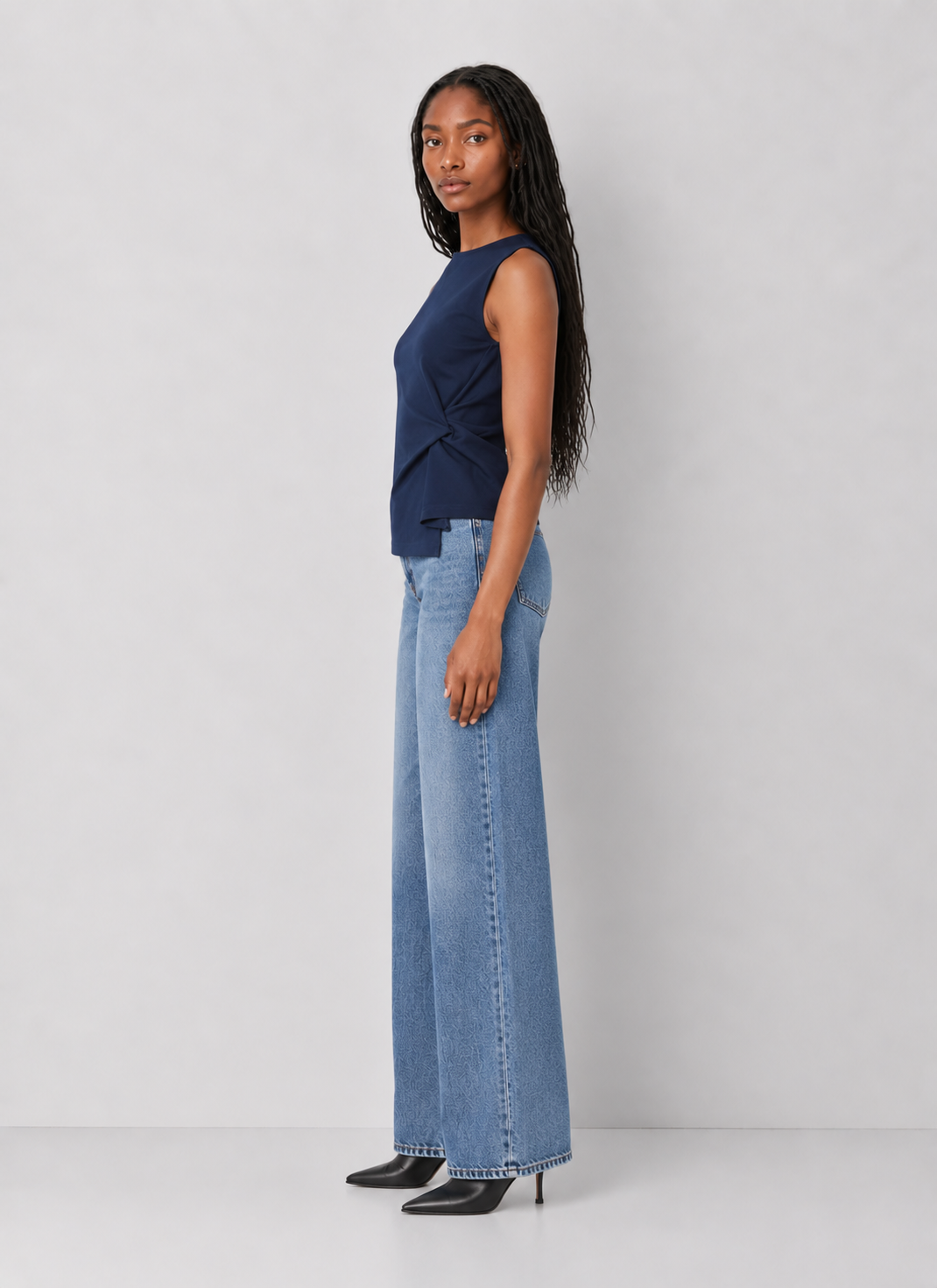Twist Detail Ponte Sleeveless Top
