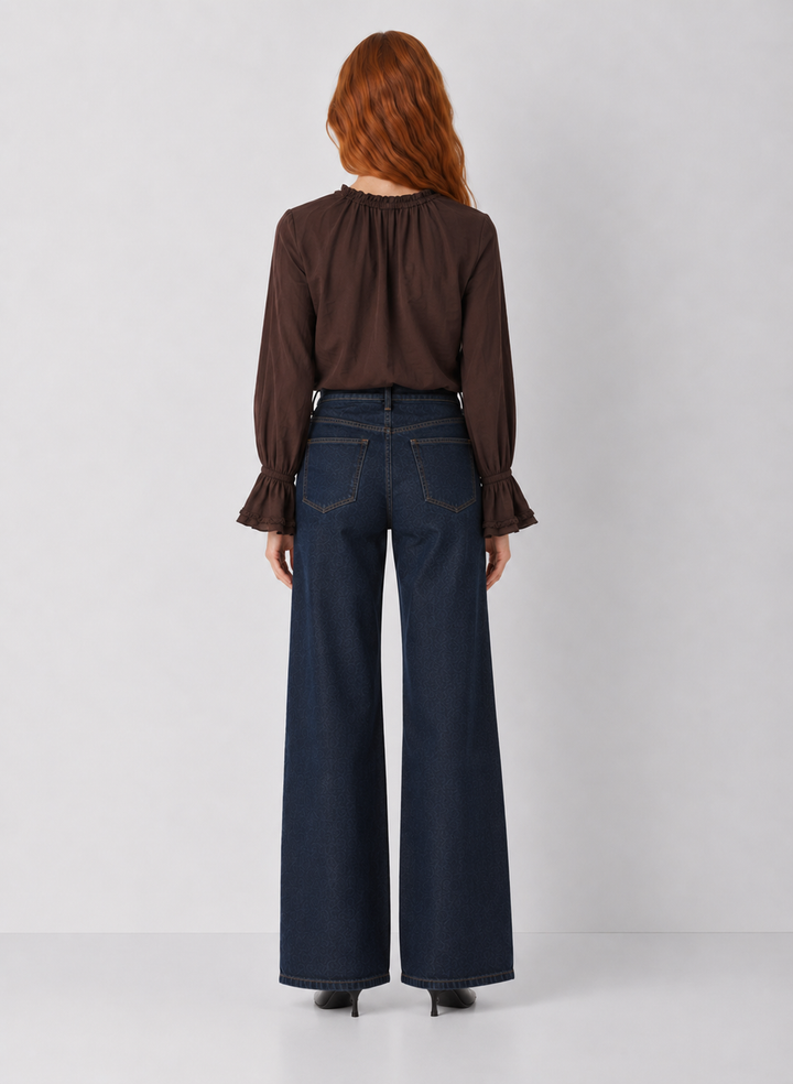 Ruffle Tie Neck Blouse