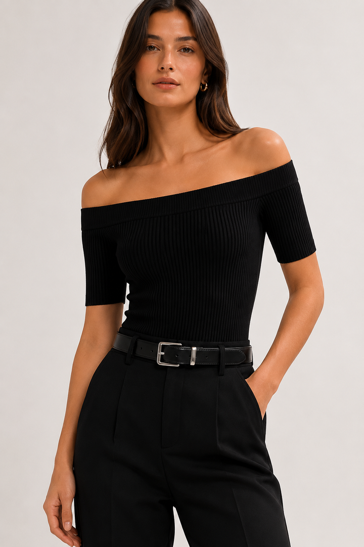 Short Sleeve Ribbed Bodysuit
