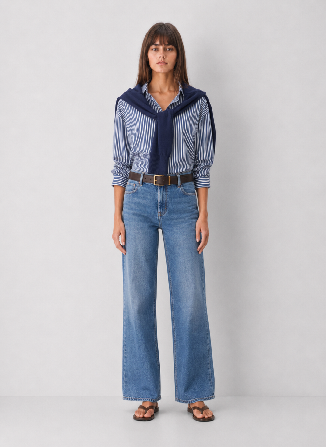 Elan Open Back Stripe Shirt