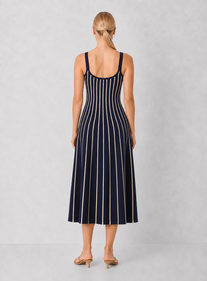 ASTR Irecia Striped Knit Midi Dress