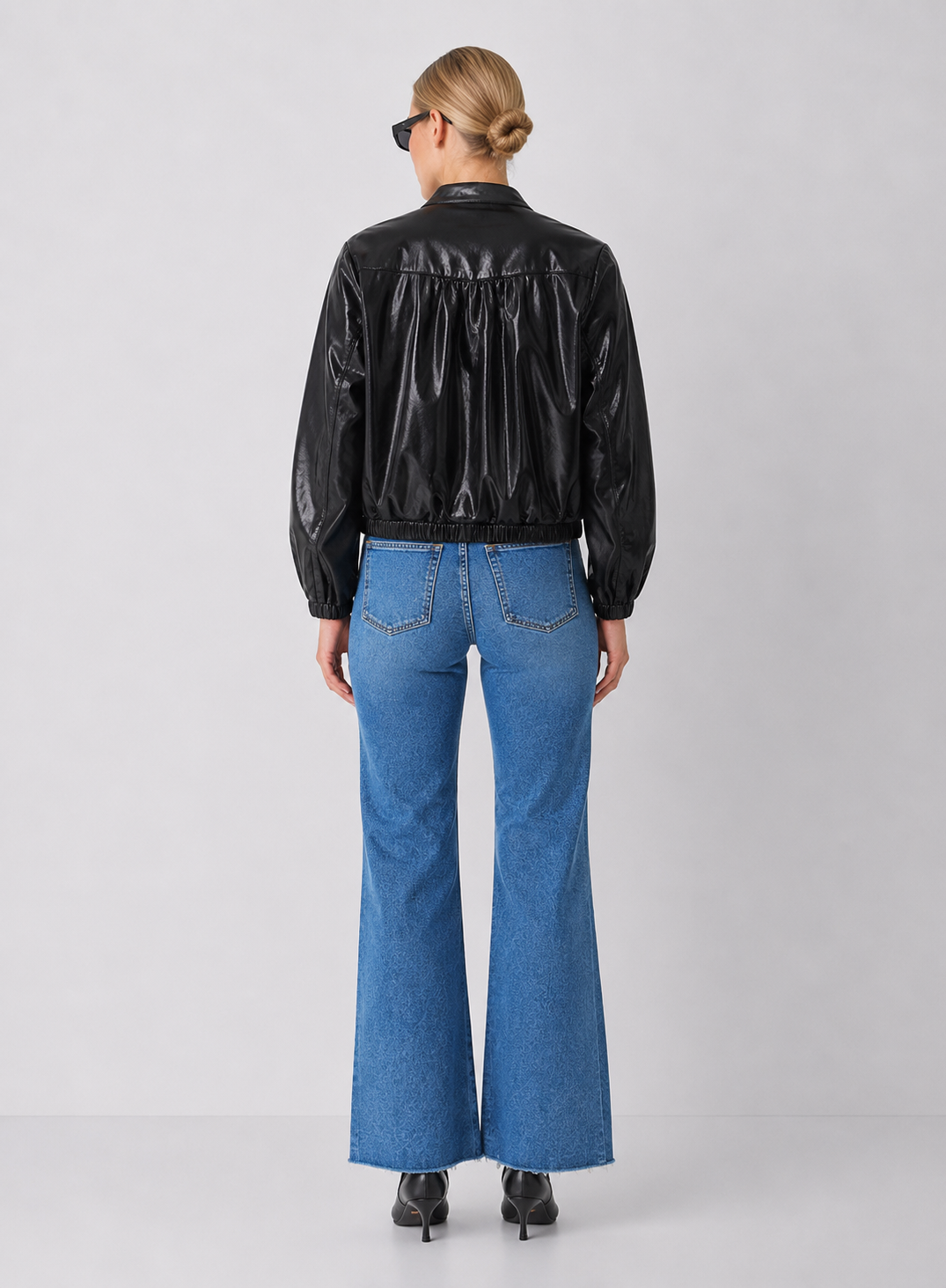 Faux Leather Bomber Jacket