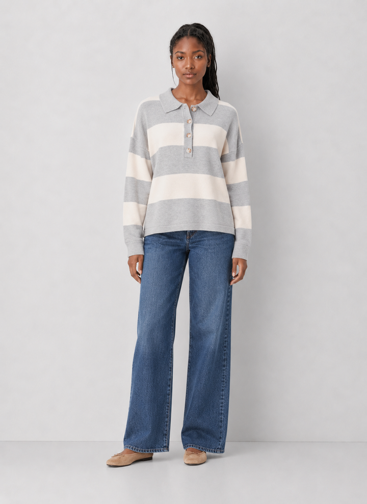 Ellison Stripe Polo Sweater