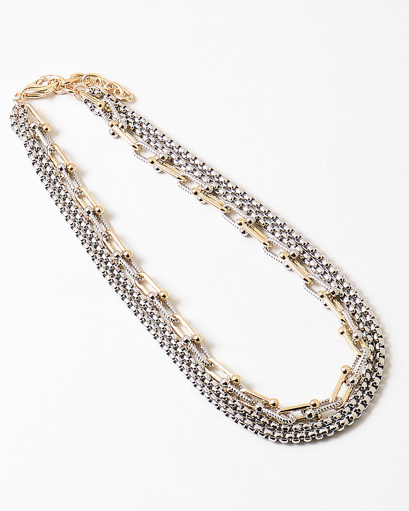 Multi Layer Two Tone Necklace