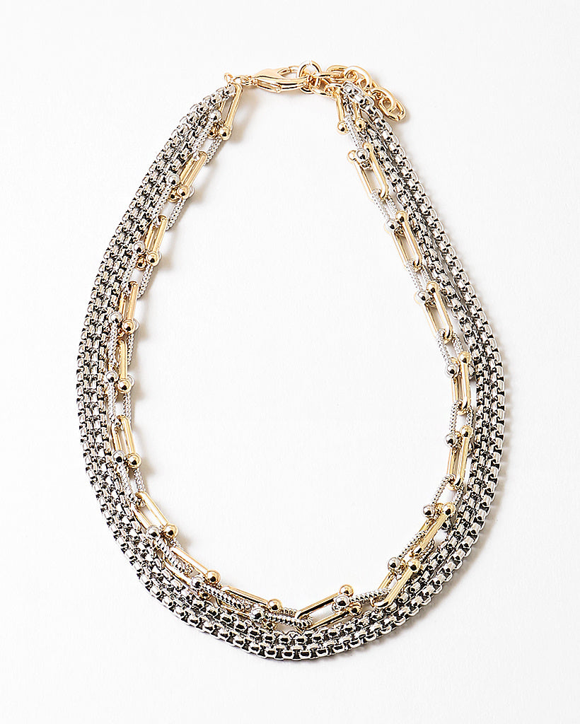 Multi Layer Two Tone Necklace