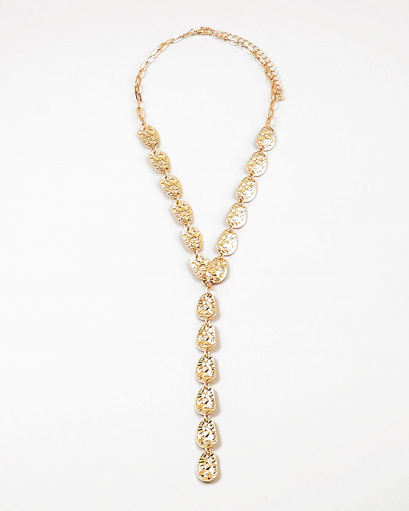 Textured Lariat Necklace