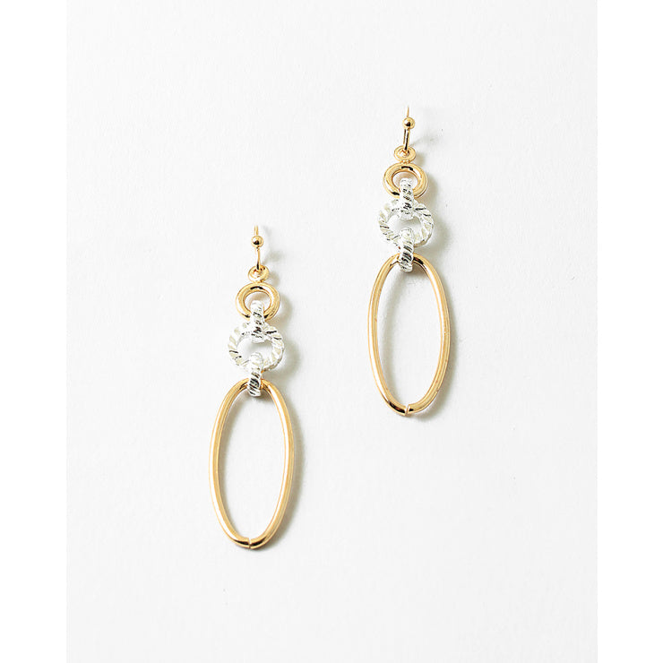 Matte Two Tone Oval Earring