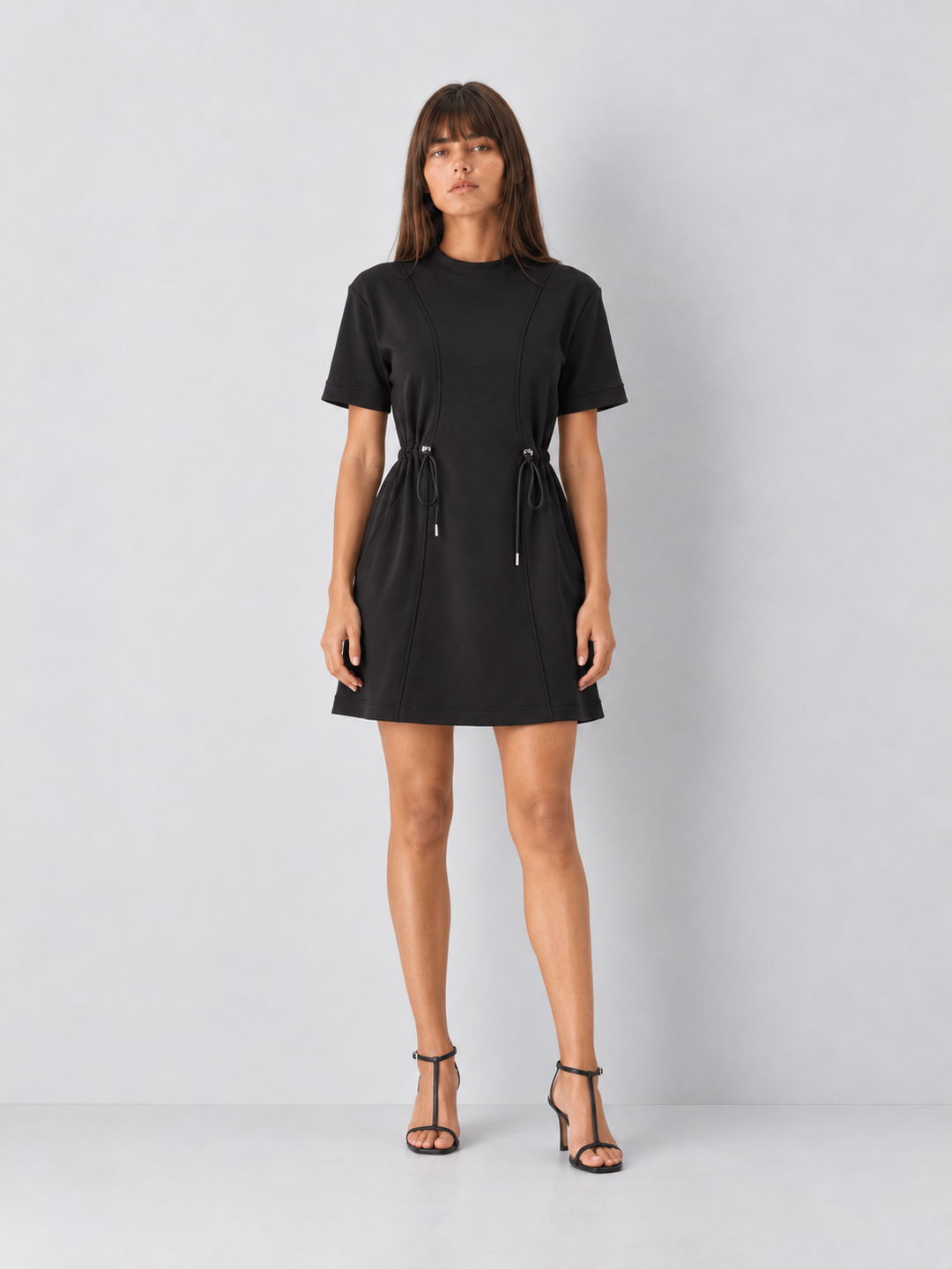 Elan Short Sleeve Cinched Waist Dress