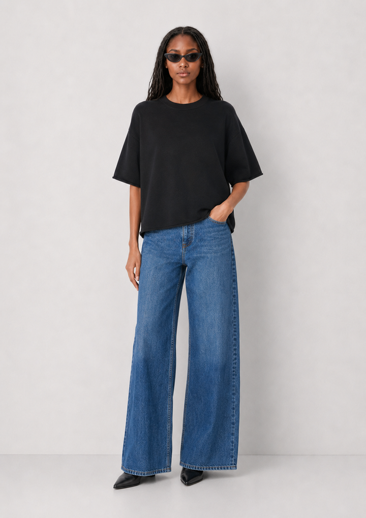 Oversized Short Sleeve Knit Sweater