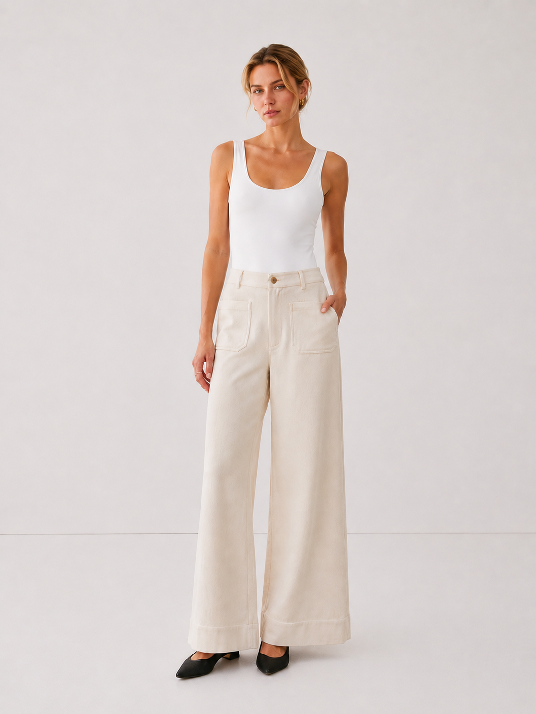 Faux Suede Wide Leg Pants