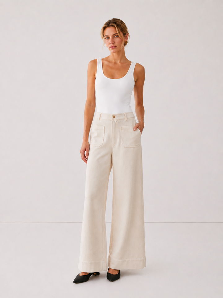 Faux Suede Wide Leg Pants