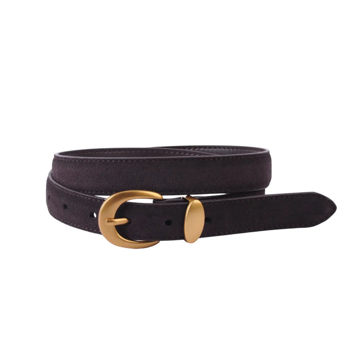 Gold Curve Suede Belt