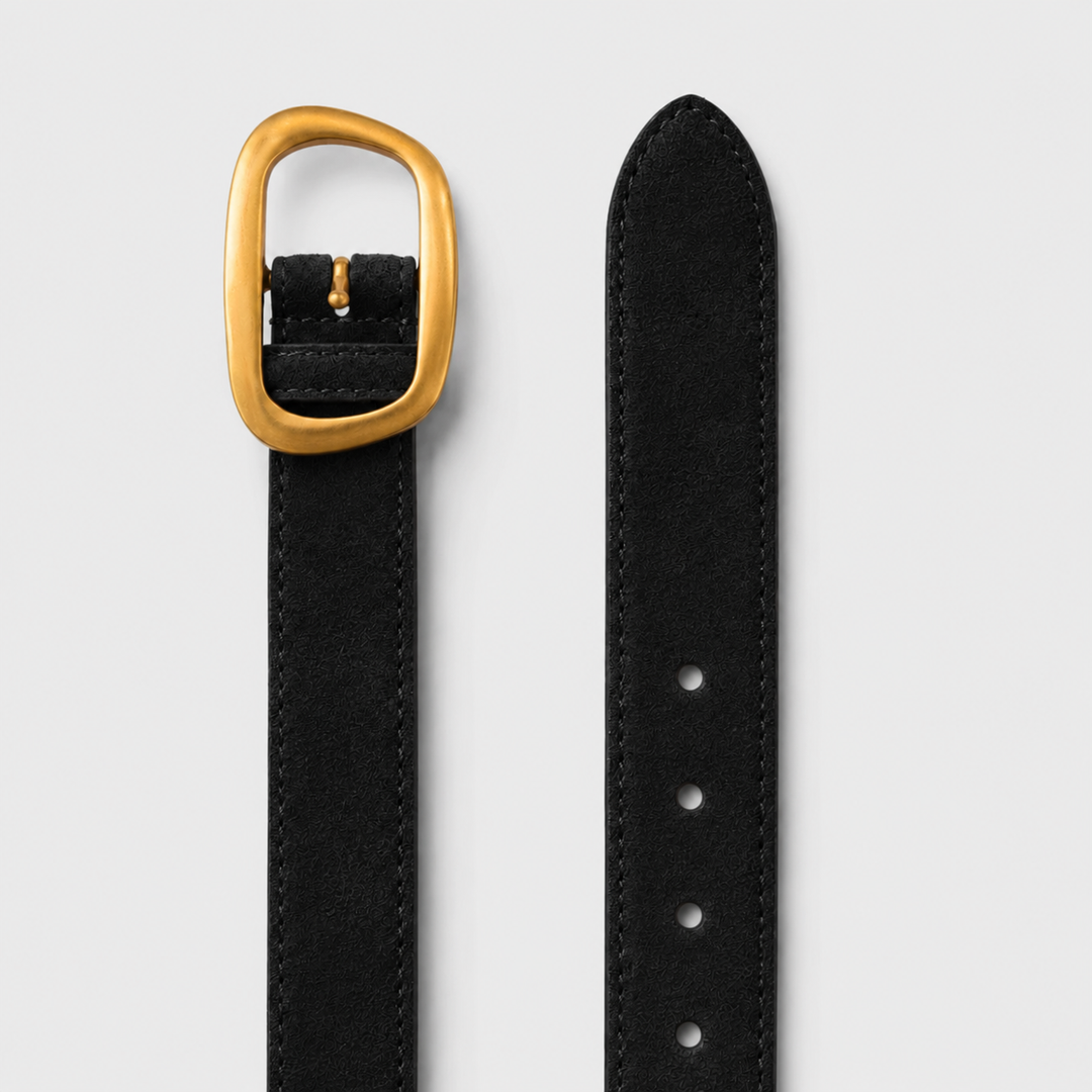 Classic Suede Belt - Black