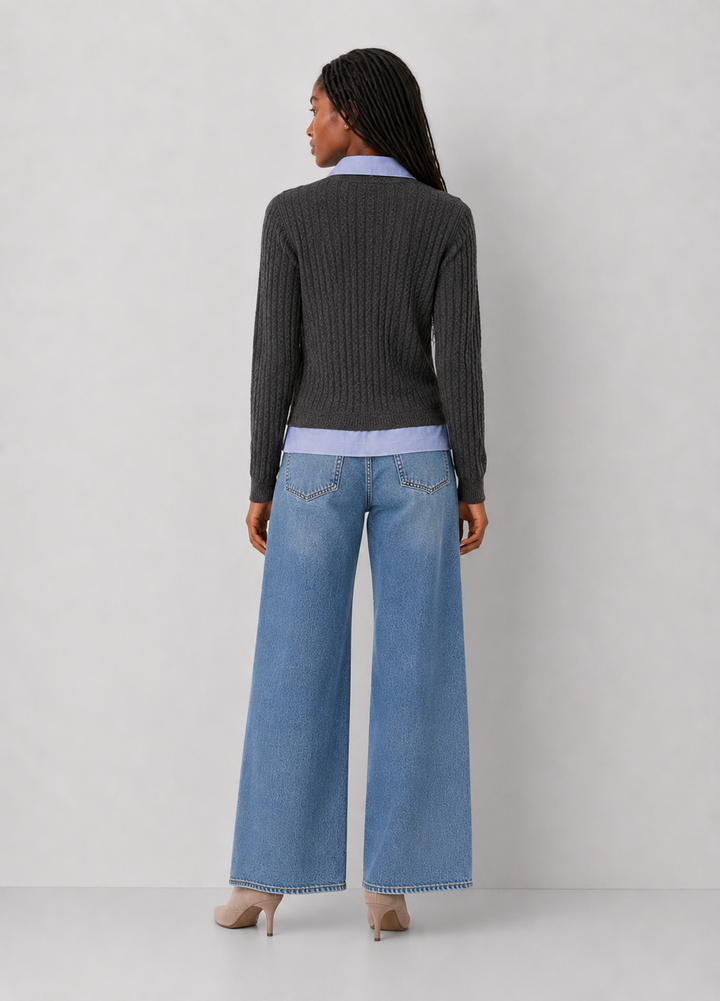 Elan Clara Mixed Media Cardigan