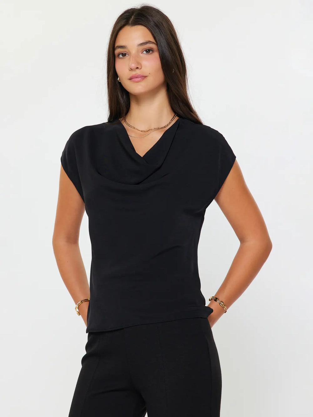Cowl Neck Dolman Sleeve Top